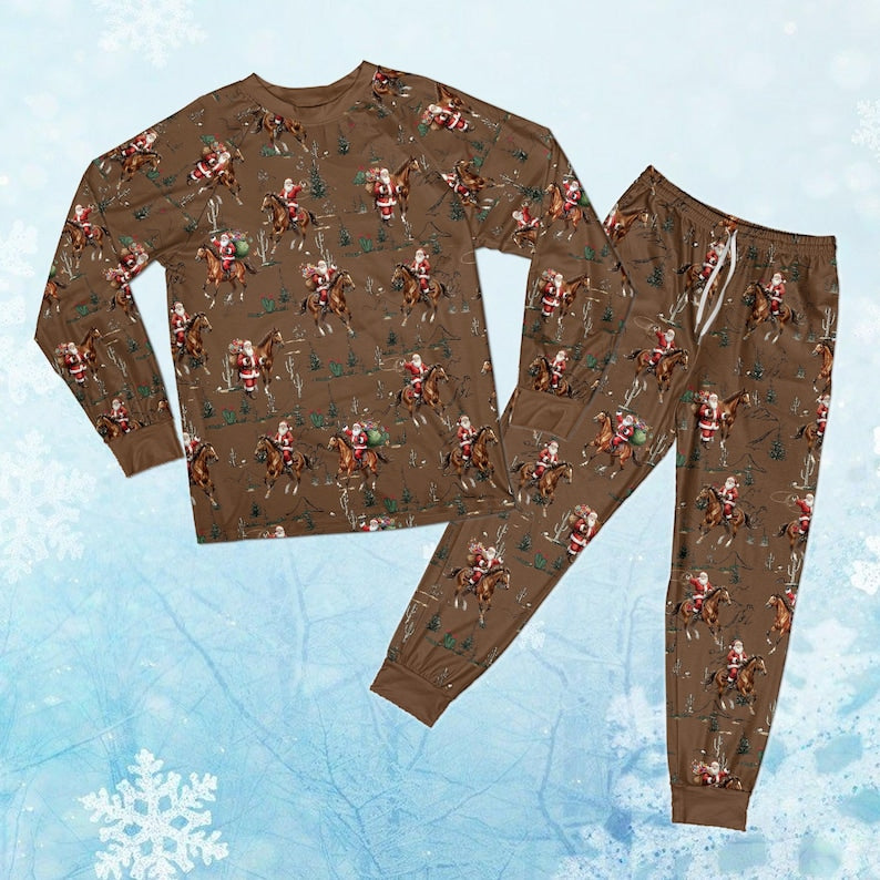 Western Christmas Pajamas Family Set, Vintage Western Nativity Matching PJs, Rustic Holiday Outfit for Winter & Xmas Sleepwear