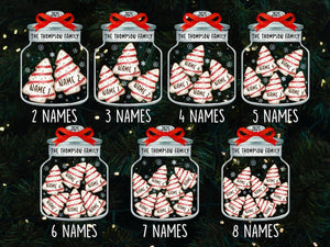 Christmas Ornaments, Personalized Family Name Christmas Ornaments, Family Christmas Jar Ornament, Christmas Tree Ornament, Holiday Keepsake