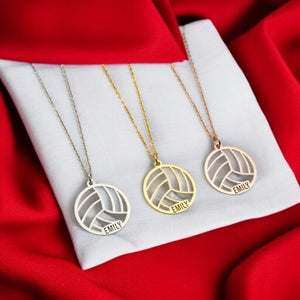 Sterling Silver Volleyball Pendant Necklace: Personalized Sport Jewelry Gift