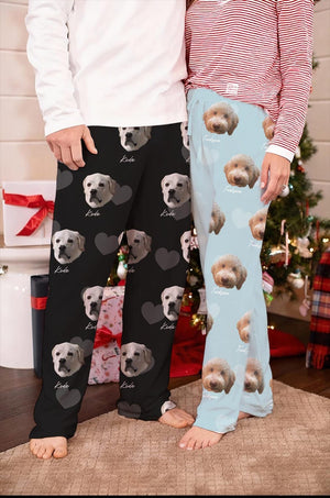 Custom Photo Pajama Pants - Personalized Pet Pajamas Pants for Men Women - Couple Face Pajamas Gift for Husband