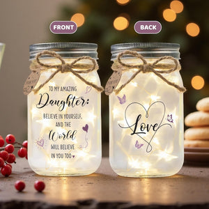 Inspirational Daughter Gift: Glowing Mason Jar Night Light