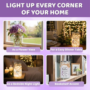 Sister Gift: Heartfelt Mason Jar Night Light with Fairy Lights