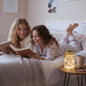 Sister Gift: Heartfelt Mason Jar Night Light with Fairy Lights
