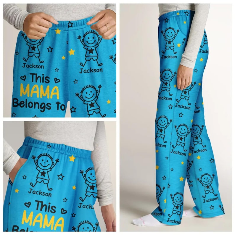 This Grandpa Dad Belongs To Kids Pet - Personalized Pajama Pants - Gift for Family, Christmas gift for Mom, Dad, Grandma, Daughters and Sons
