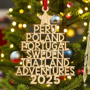 Travel Goal Destination Of The Year - Personalized DIY Mirror Acrylic Ornament