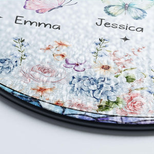 Personalized Sisters Like Butterflies Stained Glass Suncatcher,Floral Sister Window Hanging Decor,Sibling Christmas Keepsake,Sisterhood Gift