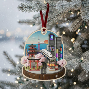 Japan Travel Ornament 2025: Personalized Adventure Keepsake with Name & Destination