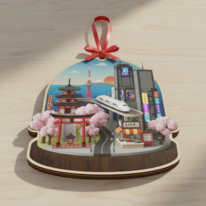 Japan Travel Ornament 2025: Personalized Adventure Keepsake with Name & Destination