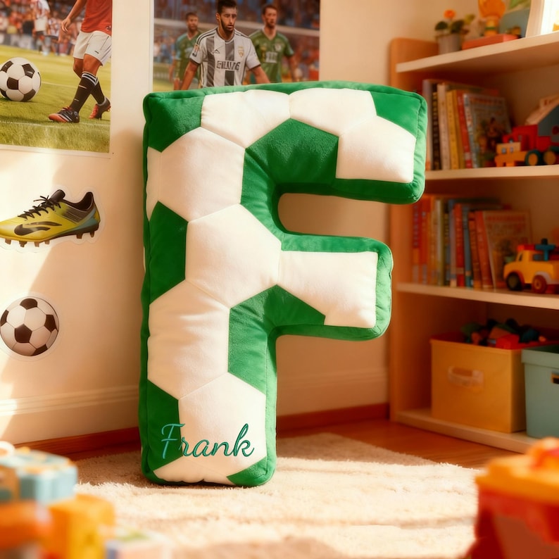 Personalized Soccer Ball Letter Pillow Custom Initial Pillow with name Custom Shape Pillow Soccer Ball Lover Player Fans Gift World Cup 2026