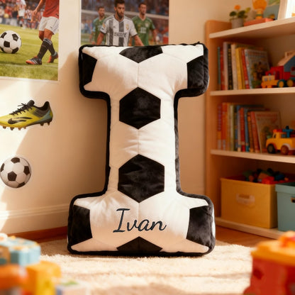 Personalized Soccer Ball Letter Pillow Custom Initial Pillow with name Custom Shape Pillow Soccer Ball Lover Player Fans Gift World Cup 2026