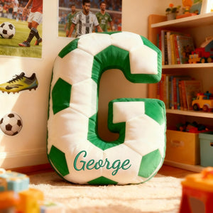 Personalized Soccer Ball Letter Pillow Custom Initial Pillow with name Custom Shape Pillow Soccer Ball Lover Player Fans Gift World Cup 2026