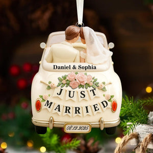 Personalized Our First Christmas Married Ornament: 1st Christmas As Mr & Mrs Keepsake, Just Married Couple Gift