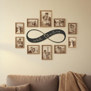 Personalized Infinity Heart Metal Wall Art: Couple Names & Date