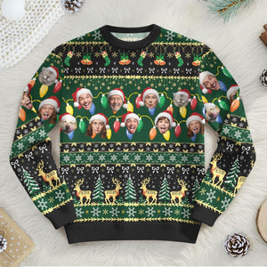 Personalized Face Christmas Sweater For Men Women, Custom Pet Ugly Sweatshirt, Funny Family Christmas Sweater, Funny Custom Face Sweatshirt