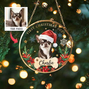 Custom Pet's First Christmas Ornament, Custom Pet Photo Ornament, Dog Lover Gift, Pet Christmas Gift, Pet Owner Gift, Pet Christmas Decor