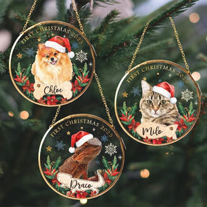 Custom Pet's First Christmas Ornament, Custom Pet Photo Ornament, Dog Lover Gift, Pet Christmas Gift, Pet Owner Gift, Pet Christmas Decor