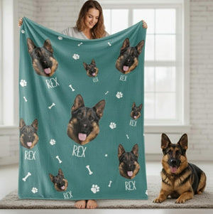 Custom Dog Blanket, Pet photo blanket with dog face, Dog Picture Blanket, Custom photo blanket, Custom blanket with picture