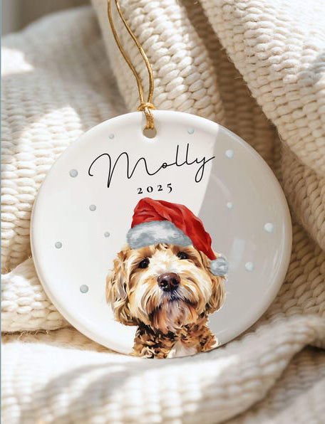 Personalized Doodle Ornament Custom Goldendoodle Ornament Golden Doodle Lover Gift Personalized Goldendoodle Gifts Dog Cat Photo Ornament Gift