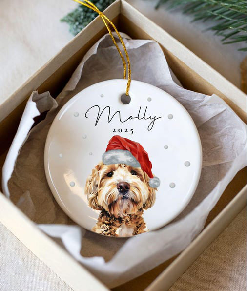 Personalized Doodle Ornament Custom Goldendoodle Ornament Golden Doodle Lover Gift Personalized Goldendoodle Gifts Dog Cat Photo Ornament Gift