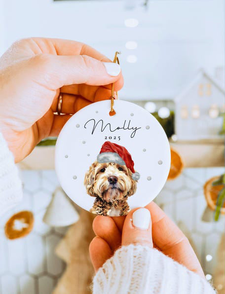 Personalized Doodle Ornament Custom Goldendoodle Ornament Golden Doodle Lover Gift Personalized Goldendoodle Gifts Dog Cat Photo Ornament Gift