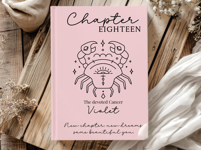 Personalized 18th birthday gifts for her Birth flower journal Custom name notebook Milestone keepsake gift for daughter niece or best friend