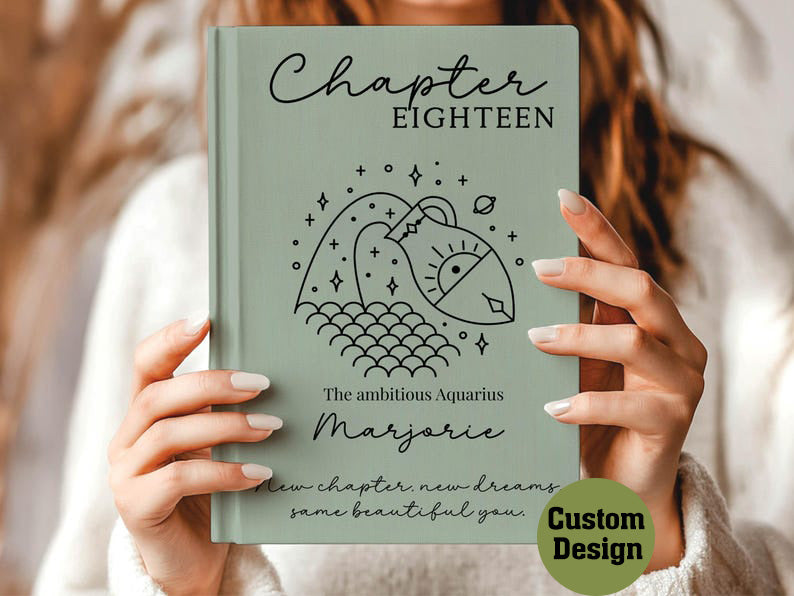 Personalized 18th birthday gifts for her Birth flower journal Custom name notebook Milestone keepsake gift for daughter niece or best friend