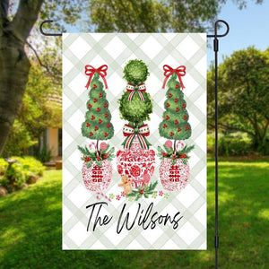 Custom Christmas China Topiaries Welcome Home Sign Display Garden Flag Family Gift Holidays Home Decor Outdoor Accent Porch Design
