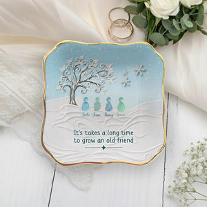 Personalized Ring Dish Sea Glass Friendship, It Takes A Long Time to Grow an Old Friend, Custom Best Friend Jewelry Tray, Soul Sister Gift