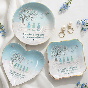 Personalized Ring Dish Sea Glass Friendship, It Takes A Long Time to Grow an Old Friend, Custom Best Friend Jewelry Tray, Soul Sister Gift