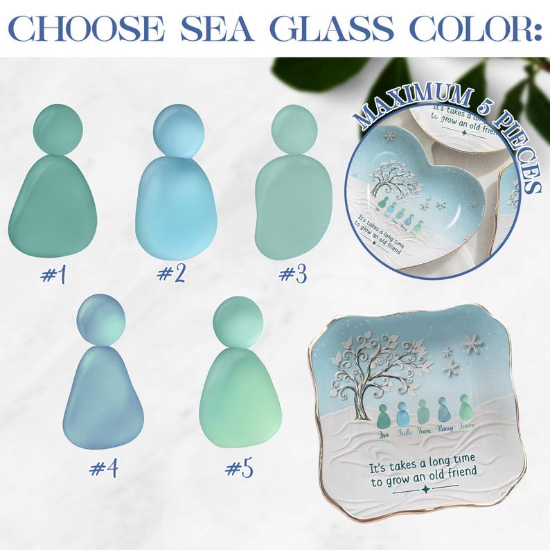 Personalized Ring Dish Sea Glass Friendship, It Takes A Long Time to Grow an Old Friend, Custom Best Friend Jewelry Tray, Soul Sister Gift