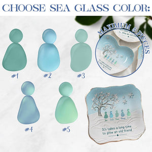 Personalized Ring Dish Sea Glass Friendship, It Takes A Long Time to Grow an Old Friend, Custom Best Friend Jewelry Tray, Soul Sister Gift