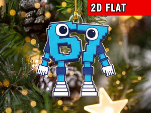 67 Brain Rot Ornament, Meme Figurine, Unique Gift for Gamers & Streamers, 2D Ornament, Christmas Ornament 2D Flat Ornament