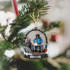 Personalized Welder Christmas Ornament, Custom Name Mechanic Decor, Welding Gift, Trade Worker Tree Ornament, Custom Keepsake
