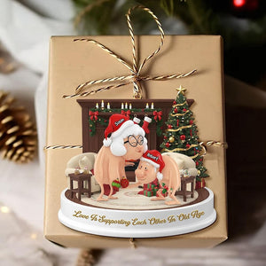 Funny Old Couple Christmas Ornament, Personalized Acrylic Gift