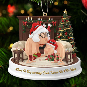 Funny Old Couple Christmas Ornament, Personalized Acrylic Gift