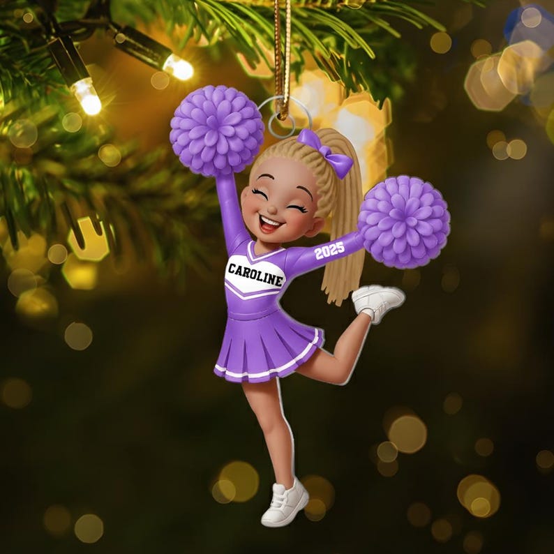 Personalized Cheerleader Ornament, Custom Cheering Ornament, Cheer Xmas Ornament, Cheerleading Team Gift, Cheerleader Gift, Cheer Mom Gift