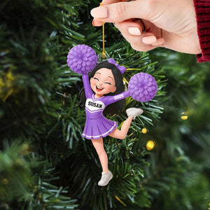 Personalized Cheerleader Ornament, Custom Cheering Ornament, Cheer Xmas Ornament, Cheerleading Team Gift, Cheerleader Gift, Cheer Mom Gift