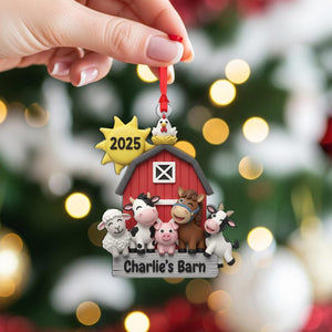 Custom Farm Animal Ornament Personalized Barn Keepsake Gift for Kids & Families