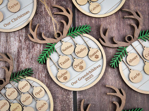 Personalized Family and Pet Ornament, Christmas Tree Wooden Ornament,Family Christmas Ornament 2025, People & Paw Print Combo, Holiday Decor
