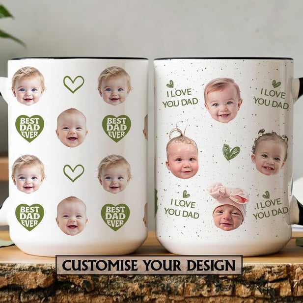 Personalized Face Mug With Baby Face, Custom Baby Photo Mug, Custom picture mug for Husband/ Dad/ Grandpa, Custom Photo Gift