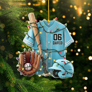 Personalized Baseball Ornament, Christmas Baseball Ornament, Ornament For Boy, Custom Baseball Player Holiday Gift, Gift For Baseball Lovers