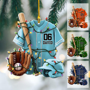 Personalized Baseball Ornament, Christmas Baseball Ornament, Ornament For Boy, Custom Baseball Player Holiday Gift, Gift For Baseball Lovers
