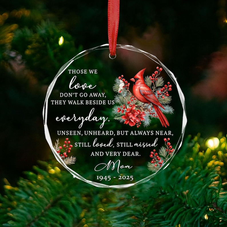 Personalized Cardinal Memorial Ornament: Remembrance Keepsake