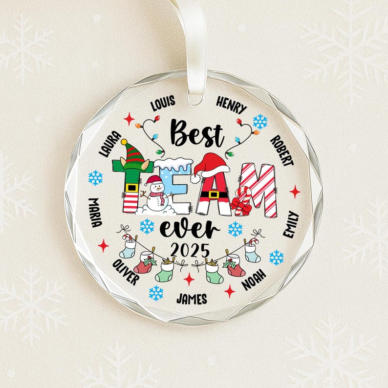 Personalized Team Ornament 2025, Custom Office Christmas Gift, Employee Appreciation, Coworker Ornament, Teamwork Decor