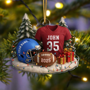 Personalized Football Ornament 2025: Custom Jersey & Helmet Keepsake