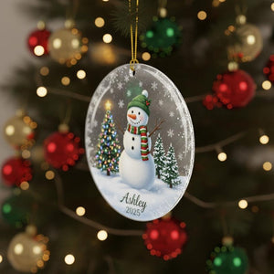 Personalized Snowman Ornament, Custom Name Acrylic Ornament 2025, Holiday Tree Decoration, Christmas Gift for Family, Winter Keepsake