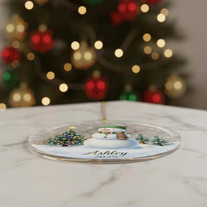 Personalized Snowman Ornament, Custom Name Acrylic Ornament 2025, Holiday Tree Decoration, Christmas Gift for Family, Winter Keepsake