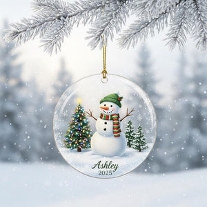 Personalized Snowman Ornament, Custom Name Acrylic Ornament 2025, Holiday Tree Decoration, Christmas Gift for Family, Winter Keepsake