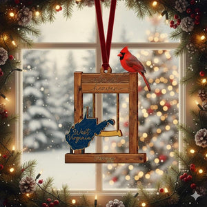 WV Almost Heaven Swing Acrylic Ornament,West Virginia Home Decor,West Virginia Ornament,WV Lover, West Virginia State Ornament,Cardinal Gift