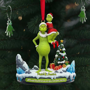 Funny Green Monster Acrylic Christmas Ornament: Personalized Romantic Gift